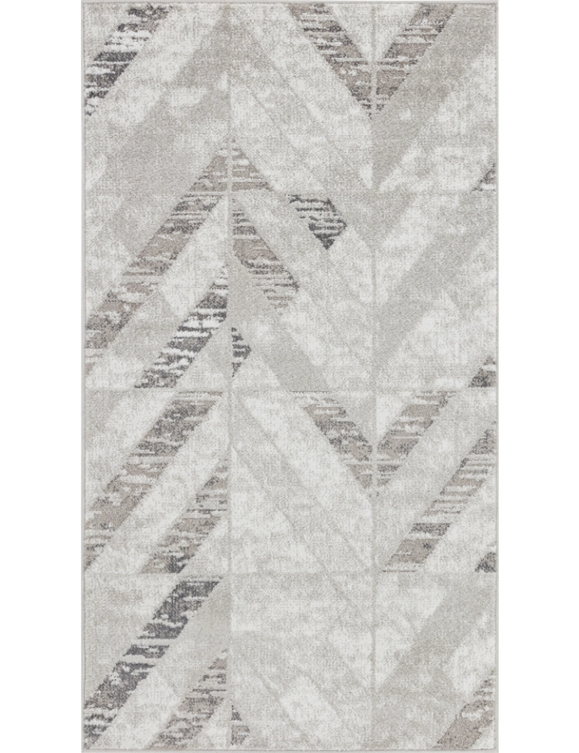 imagem de Tapete Geométrico Escandinavo - DIANA - 80 x 150 cm - Branco e Cinza Claro2