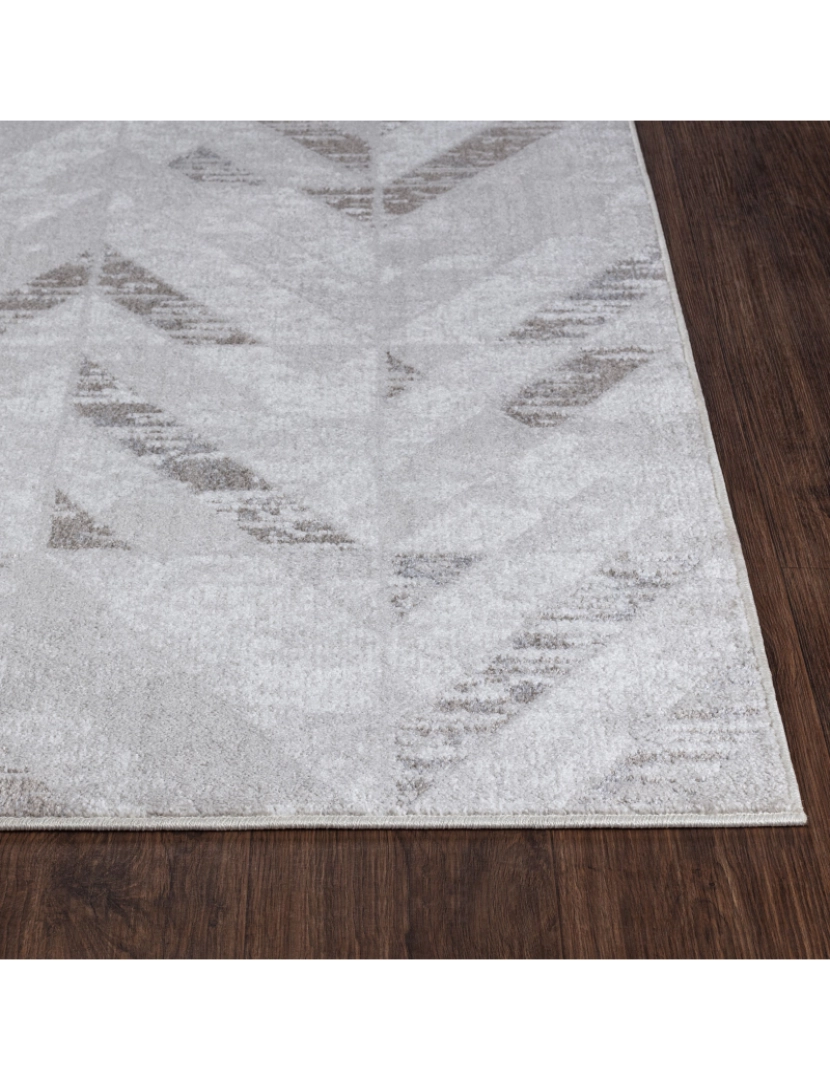 imagem de Tapete Geométrico Escandinavo - DIANA - 80 x 150 cm - Branco e Cinza Claro5