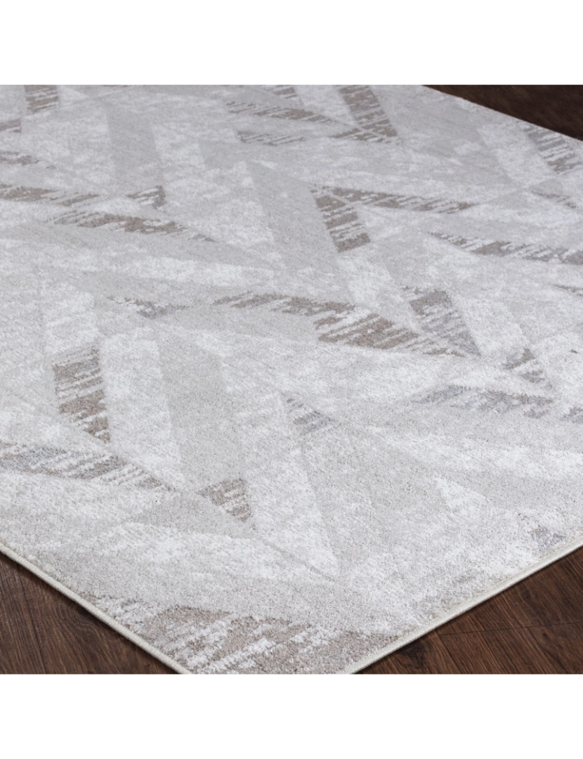 imagem de Tapete Geométrico Escandinavo - DIANA - 80 x 150 cm - Branco e Cinza Claro7