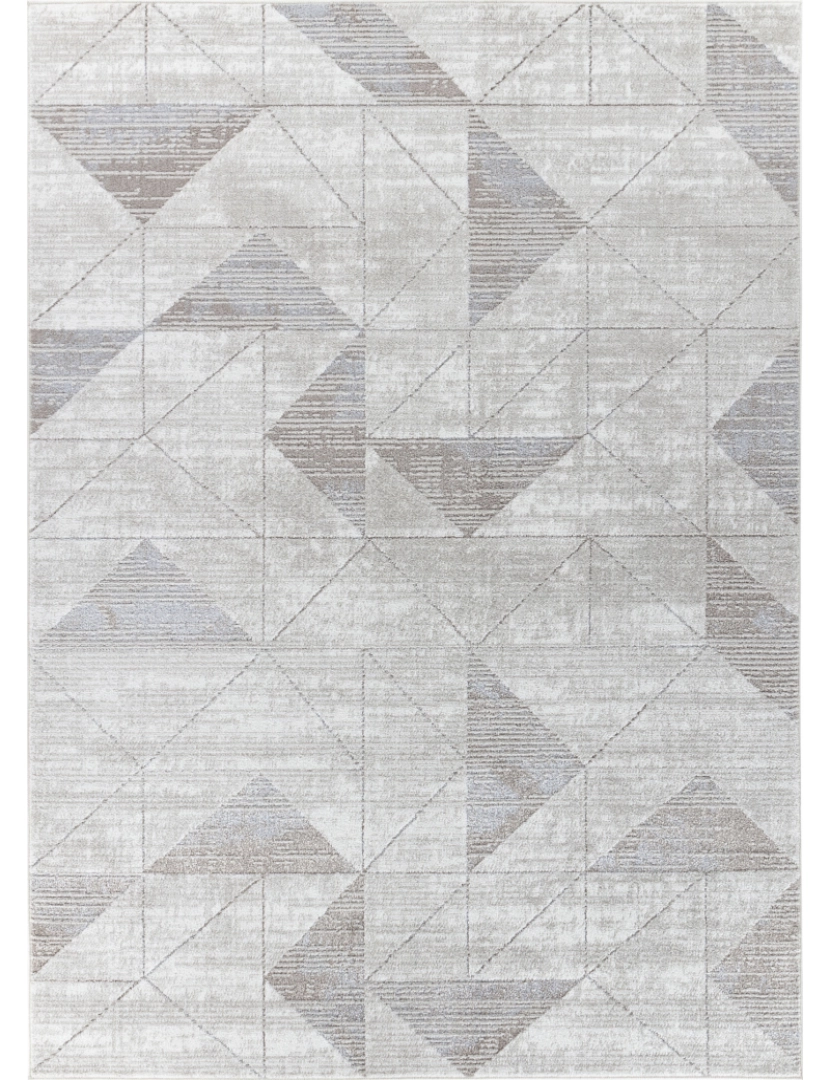imagem de Tapete Geométrico Escandinavo - HAZELLA - 200 x 275 cm - Branco e Cinza Claro2