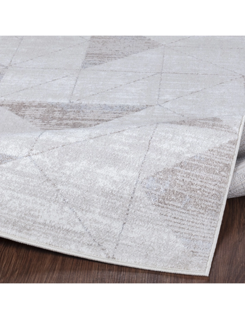 imagem de Tapete Geométrico Escandinavo - HAZELLA - 200 x 275 cm - Branco e Cinza Claro3