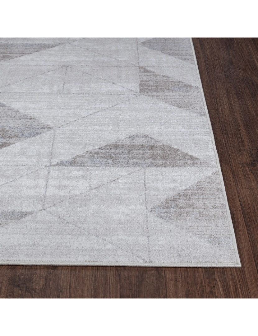 imagem de Tapete Geométrico Escandinavo - HAZELLA - 200 x 275 cm - Branco e Cinza Claro5