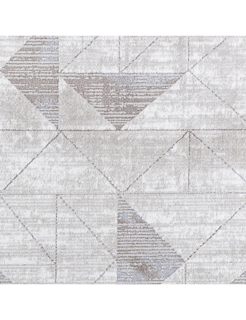 imagem de Tapete Geométrico Escandinavo - HAZELLA - 200 x 275 cm - Branco e Cinza Claro6