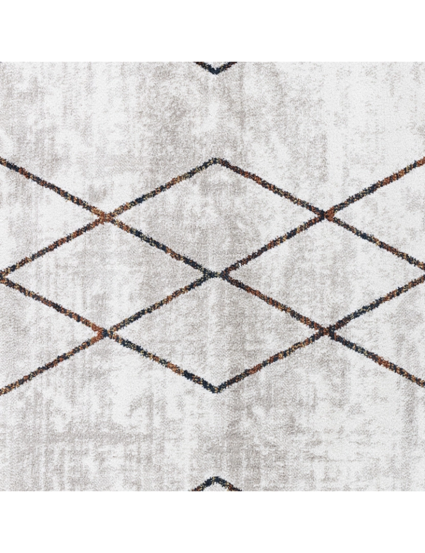imagem de Tapete Geométrico Escandinavo - GIANNA - 80 x 150 cm - Branco e Laranja6
