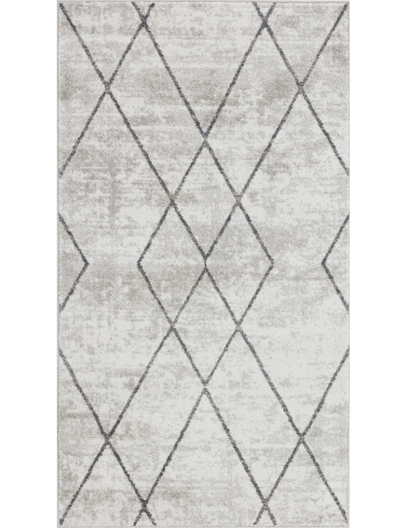 imagem de Tapete Geométrico Escandinavo - GEMMA - 80 x 150 cm - Branco e Cinza2