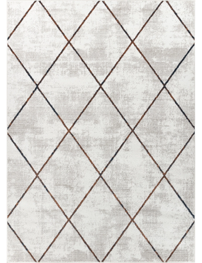 imagem de Tapete Geométrico Escandinavo - GAIA - 200 x 275 cm - Branco e Laranja2