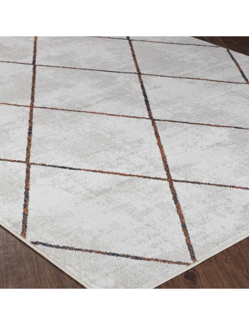 imagem de Tapete Geométrico Escandinavo - GAIA - 200 x 275 cm - Branco e Laranja7