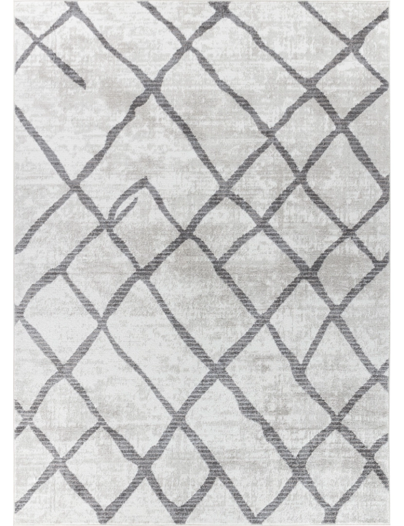 imagem de Tapete Geométrico Escandinavo - GLORIA - 200 x 275 cm - Cinza e Branco2