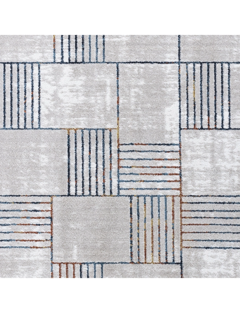 imagem de Tapete Geométrico Escandinavo - IVY - 200 x 275 cm - Azul e Laranja6