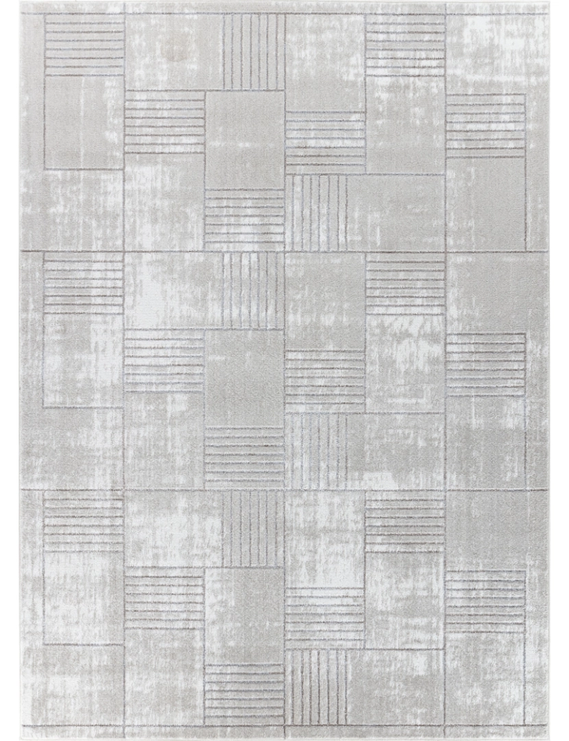 imagem de Tapete Geométrico Escandinavo - IZZY - 200 x 275 cm - Cinza e Branco2