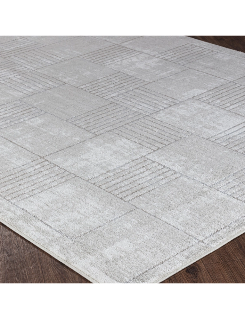 imagem de Tapete Geométrico Escandinavo - IZZY - 200 x 275 cm - Cinza e Branco7