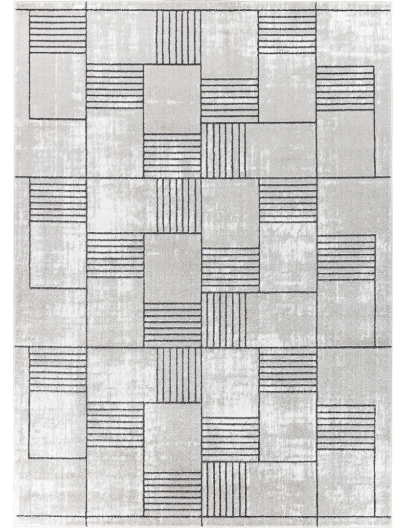 imagem de Tapete Geométrico Escandinavo - INDY - 200 x 275 cm - Cinza e Cinza Escuro2