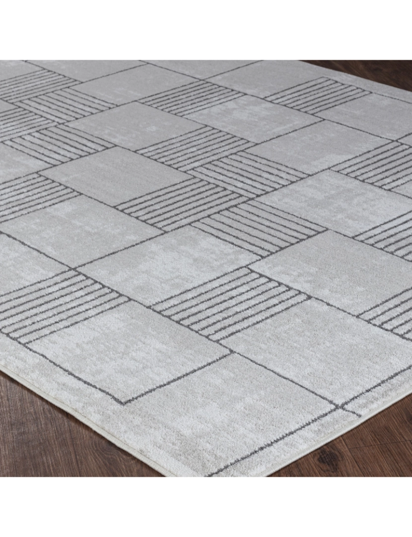 imagem de Tapete Geométrico Escandinavo - INDY - 200 x 275 cm - Cinza e Cinza Escuro7