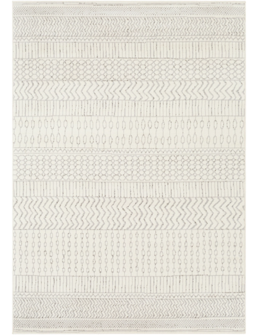 imagem de Tapete Geométrico Escandinavo - BIANCA - 152 x 213 cm - Cinza Claro e branco2