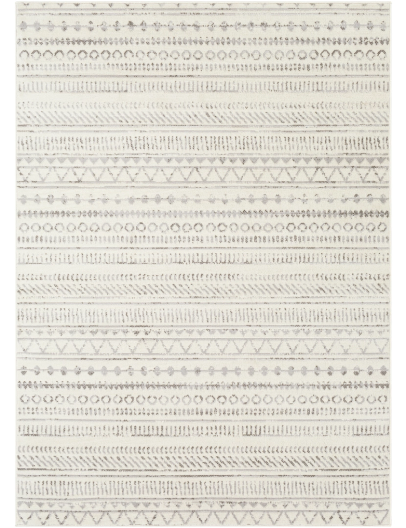 imagem de Tapete Geométrico Berbere - BELINDA - 152 x 213 cm - Cinza e Branco2