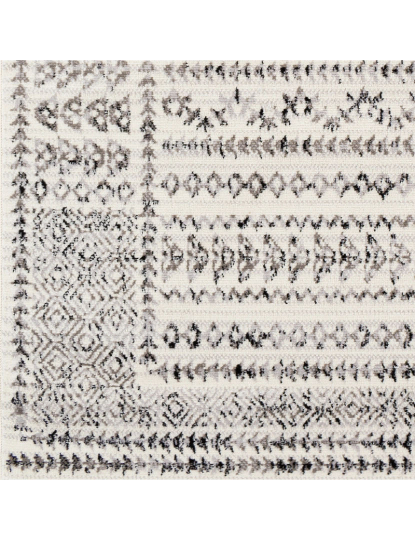 imagem de Tapete Geométrico Escandinavo - OLIMPIA - 80 x 220 cm - Preto e Branco6