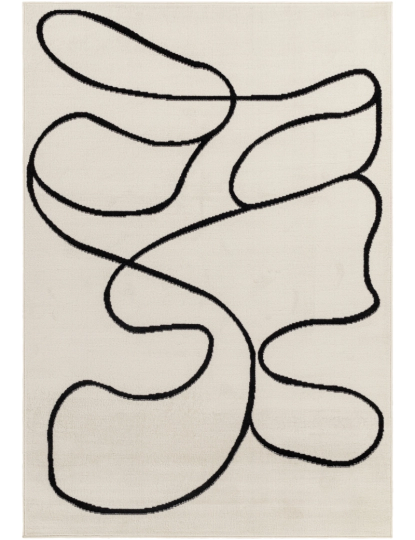 imagem de Tapete Geométrico Arty - LYLOU - 152 x 213 cm - Branco e Preto2