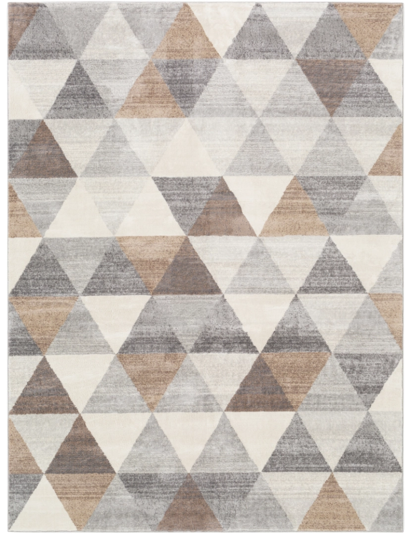 imagem de Tapete Geométrico Escandinavo - KATHERINE - 160 x 215 cm - Castanho e Branco2