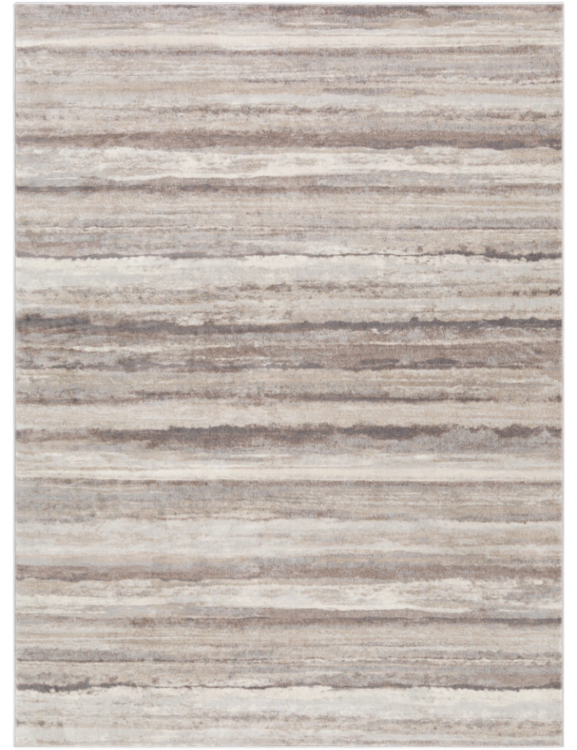 imagem de Tapete Abstracto Listrado - PANDORA - 160 x 215 cm - Castanho e Cinza2
