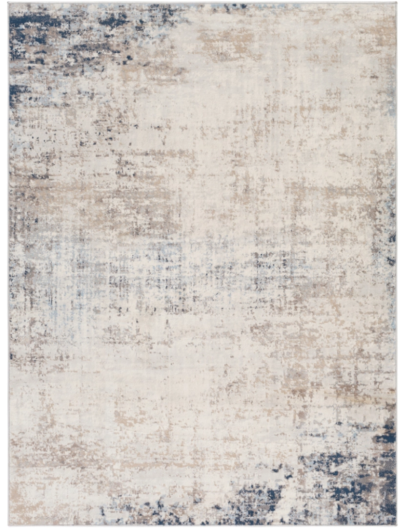 imagem de Tapete Abstracto Escandinavo - ALIX - 160 x 216 cm - Marfim e Azul2