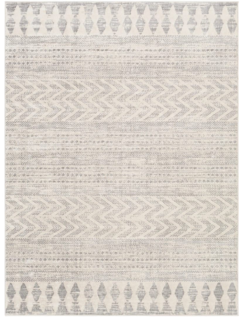 imagem de Tapete Geométrico Escandinavo - LOUNA - 160 x 216 cm - Branco e Cinza2