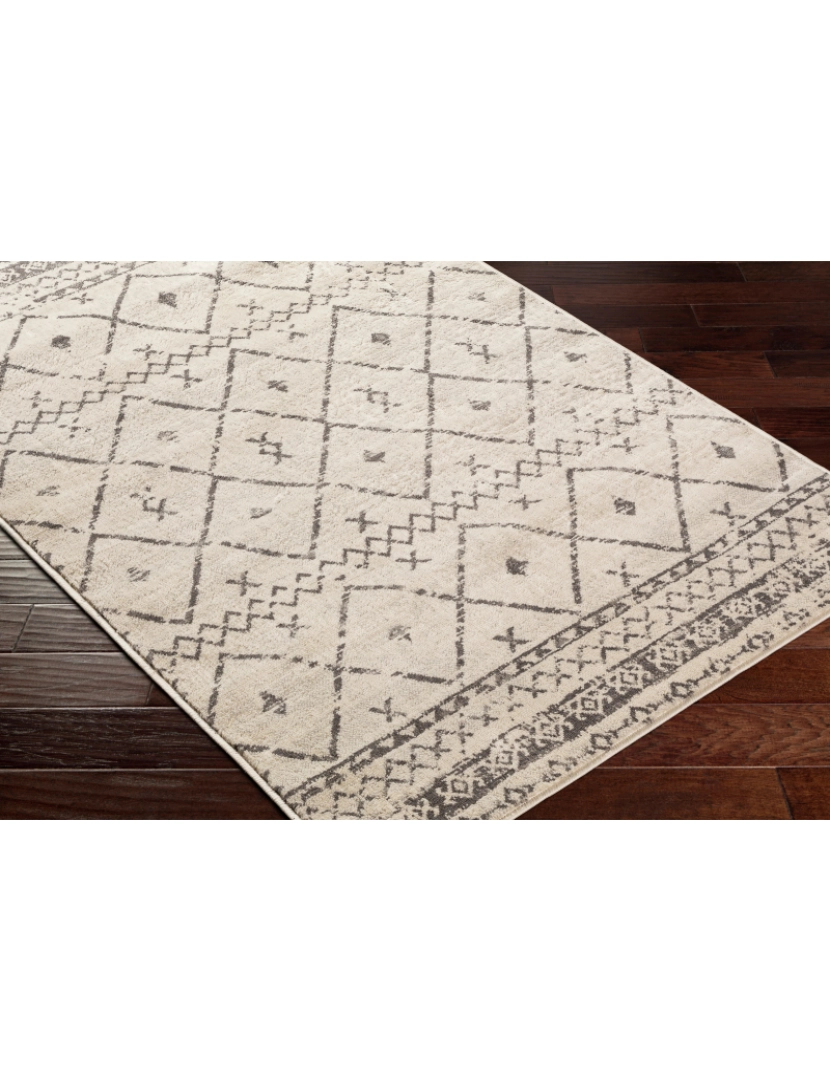 imagem de Tapete Geométrico Berbere - MYA - 160 x 216 cm - Branco e Cinza7