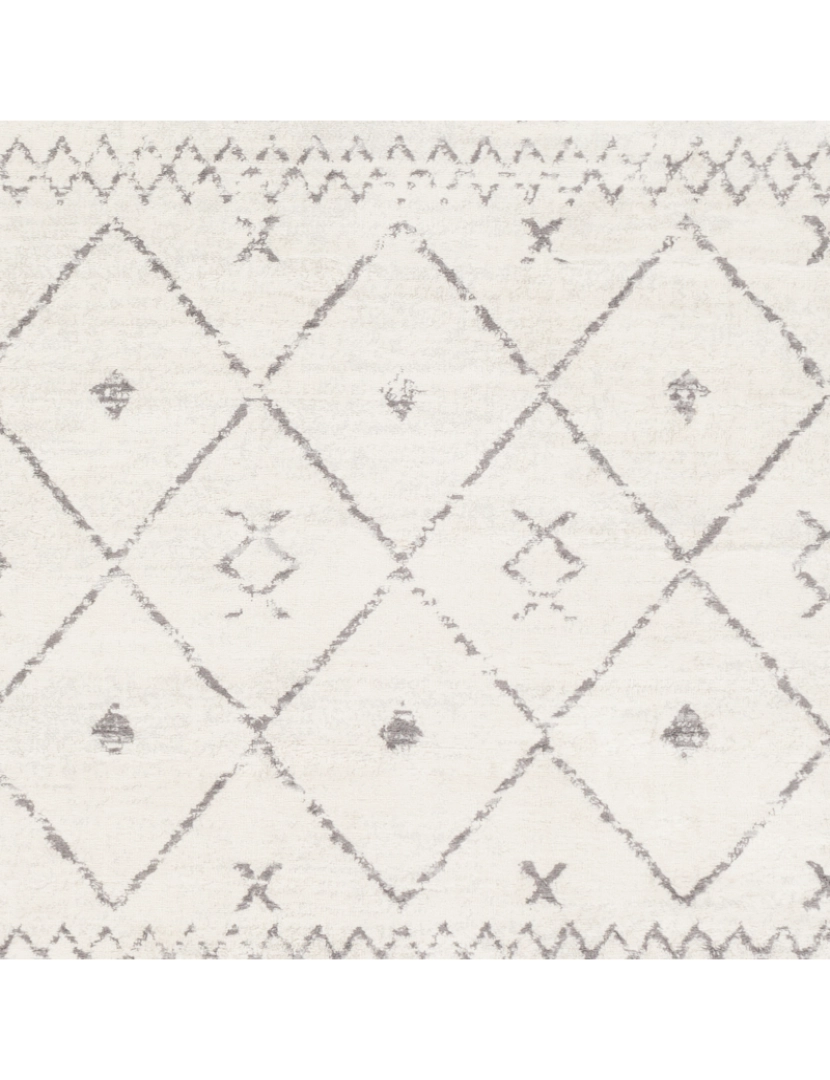 imagem de Tapete Geométrico Berbere - MYA - 200 x 275 cm - Branco e Cinza6