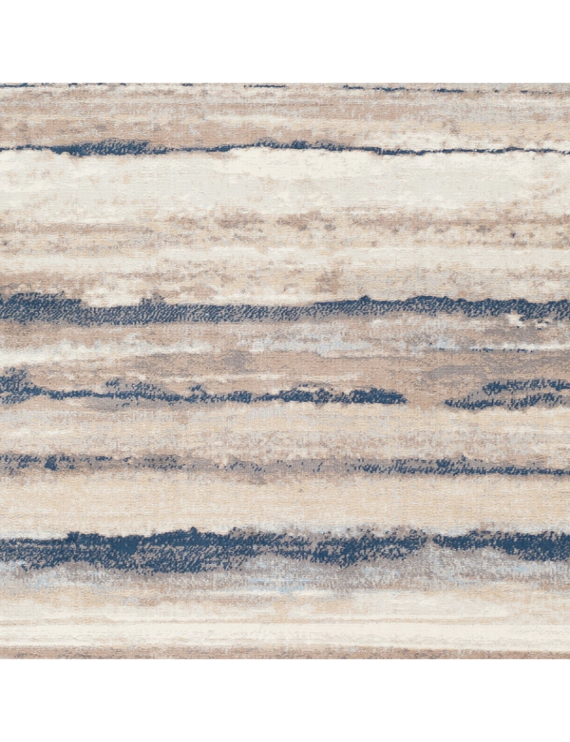 imagem de Tapete Abstracto Listrado - CHARLOTTE - 160 x 215 cm - Cinza e Azul6