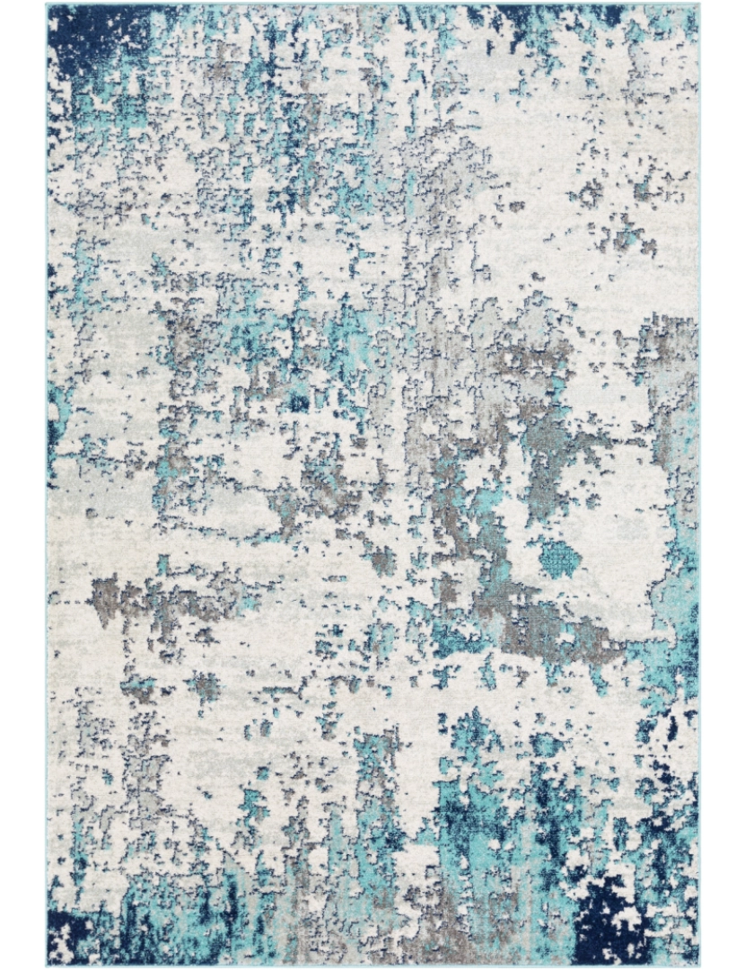 imagem de Tapete Abstracto Escandinavo - SARAH - 160 x 220 cm - Azul e Branco2
