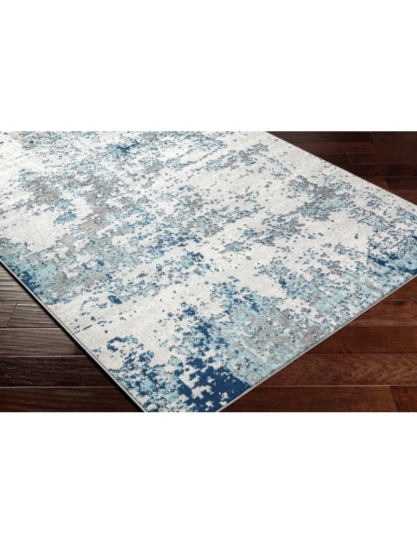 imagem de Tapete Abstracto Escandinavo - SARAH - 200 x 275 cm - Azul e Branco7