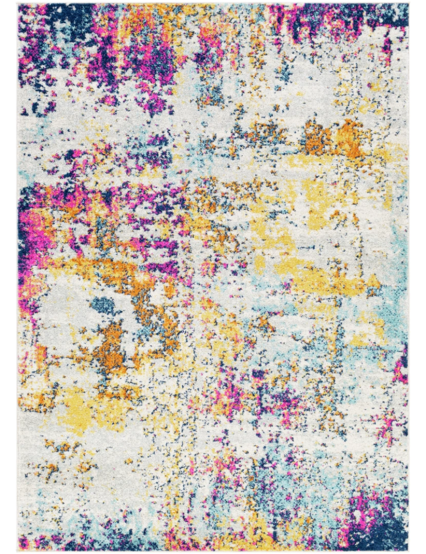 imagem de Tapete Abstracto Escandinavo - THYRA - 160 x 220 cm - Multicolor - Rosa e Laranja2