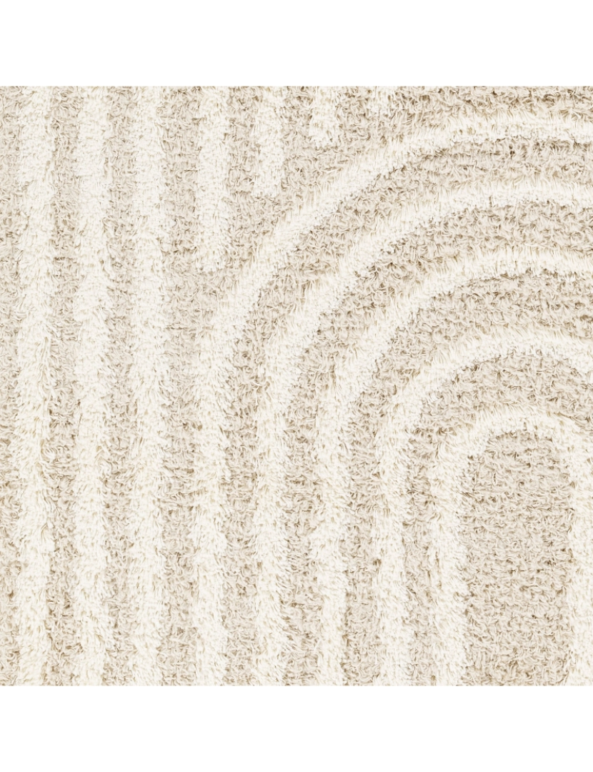imagem de Tapete Shaggy Geométrico - CHRISTINA - 160 x 220 cm - Branco e Ocre6