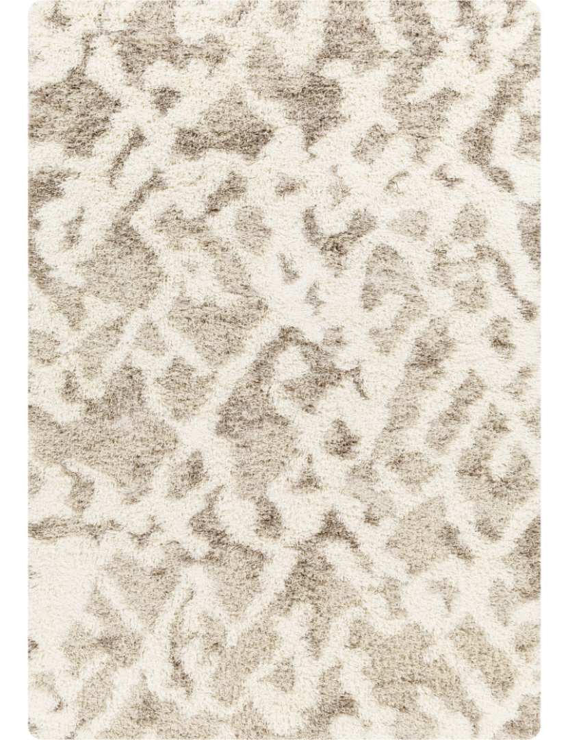 imagem de Tapete Shaggy Abstracto - PAULA - 160 x 220 cm - Branco e Bege2