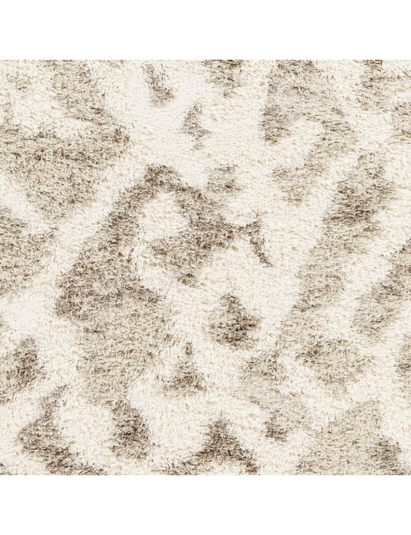 imagem de Tapete Shaggy Abstracto - PAULA - 160 x 220 cm - Branco e Bege6