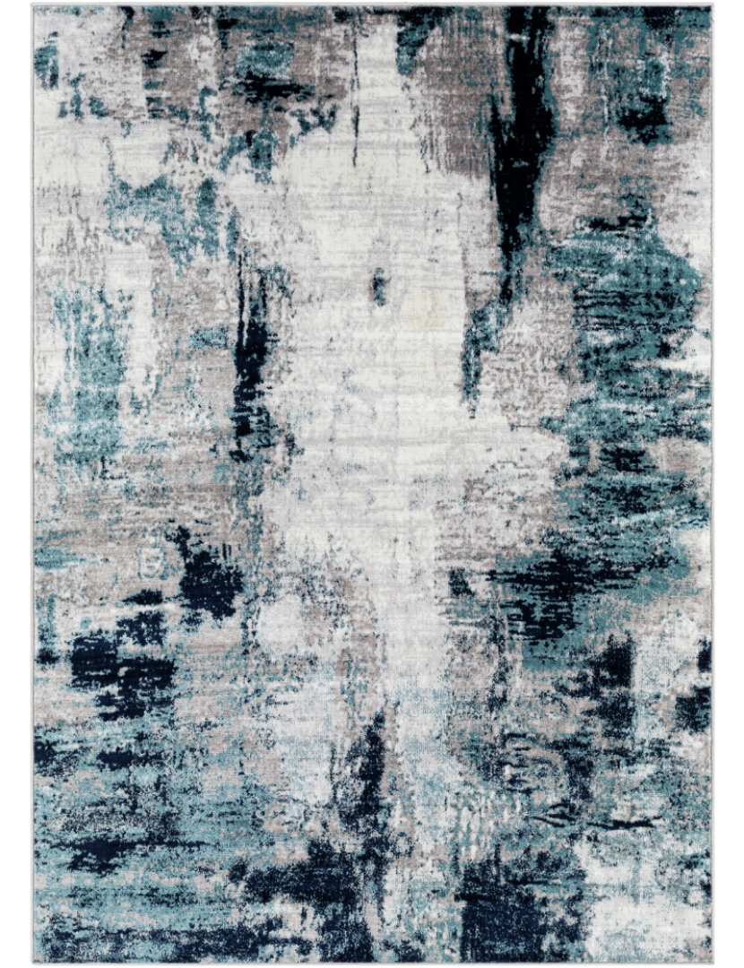 imagem de Tapete Abstracto Escandinavo - GIULIA - 160 x 220 cm - Azul e Branco2