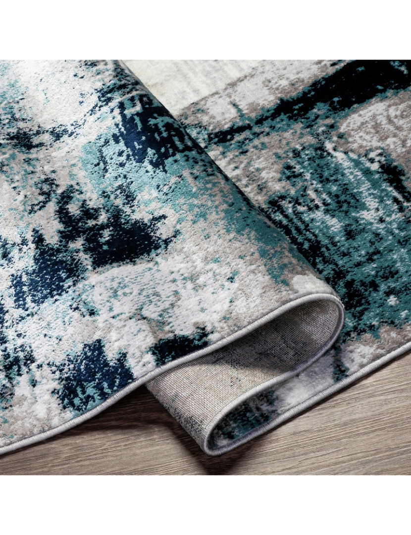 imagem de Tapete Abstracto Escandinavo - GIULIA - 160 x 220 cm - Azul e Branco3