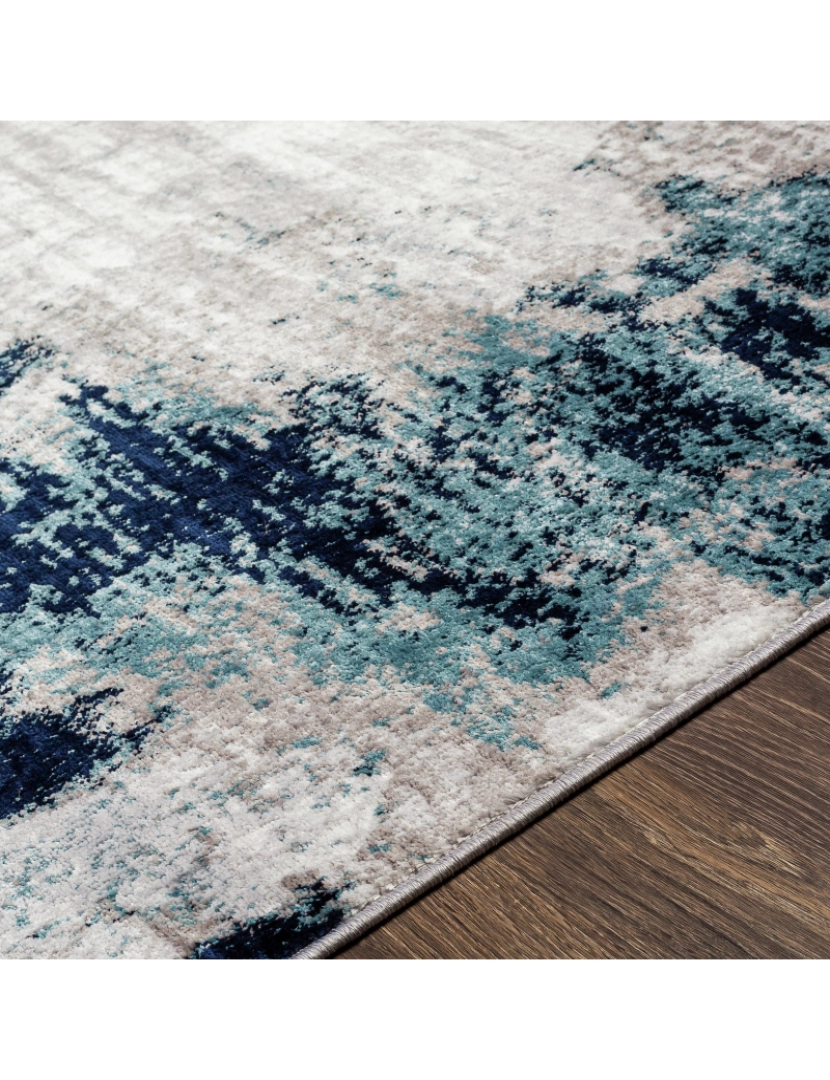 imagem de Tapete Abstracto Escandinavo - GIULIA - 160 x 220 cm - Azul e Branco4
