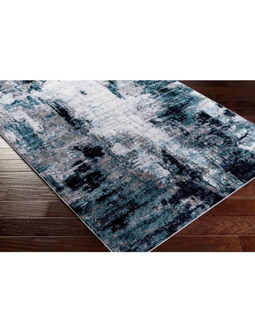 imagem de Tapete Abstracto Escandinavo - GIULIA - 160 x 220 cm - Azul e Branco7