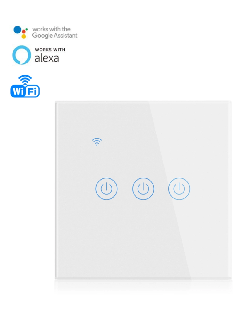 DAM - Interruptor Wifi Smarthome 3 Botões Compatível C/ Amazon Alexa e Google Home