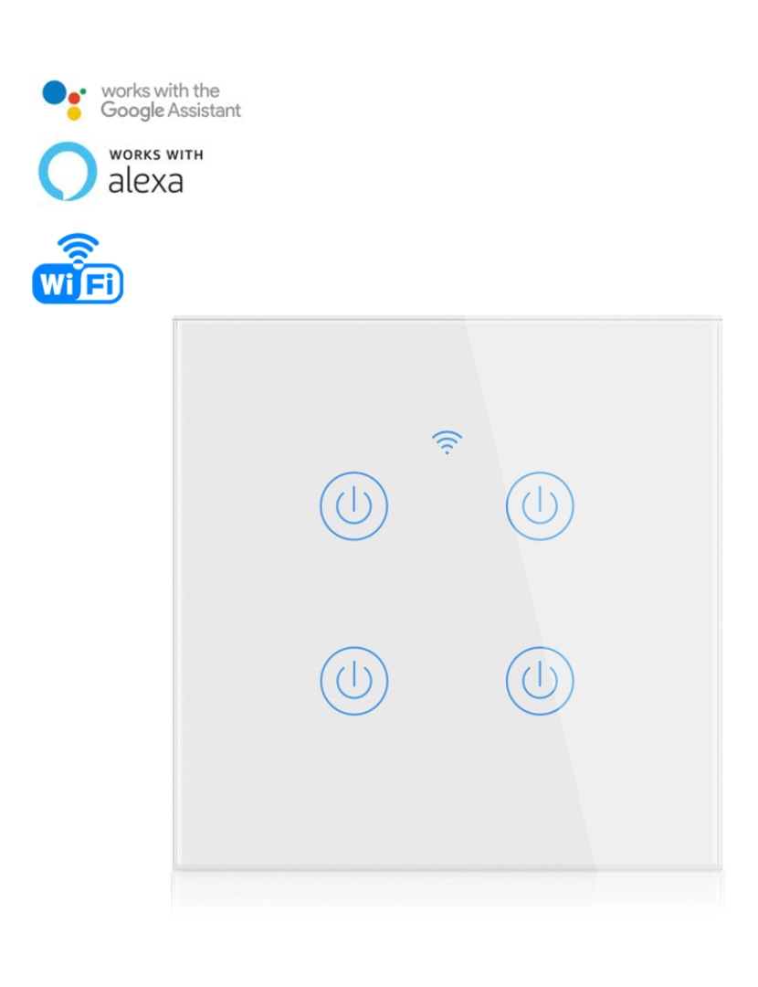 DAM - Interruptor Wifi Smarthome 4 Botões Compatível C/ Amazon Alexa e Google Home