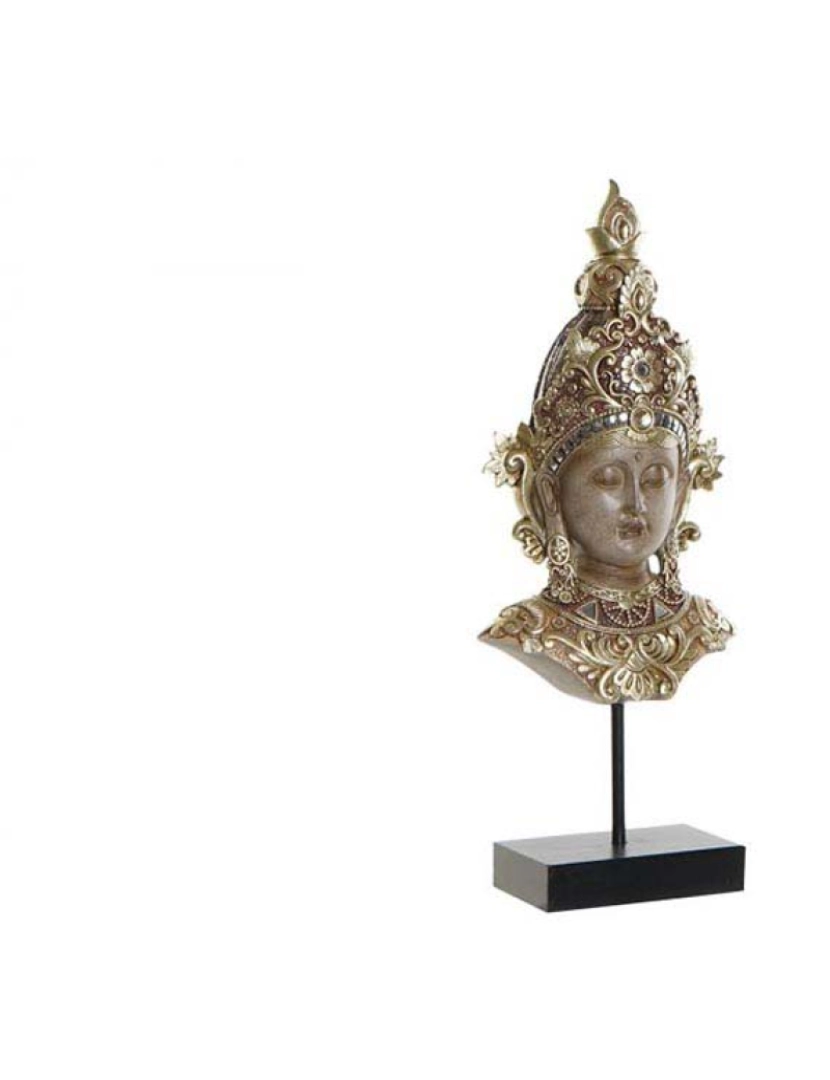 It - Figura Resina Metal Buda Cabeça Dourado 