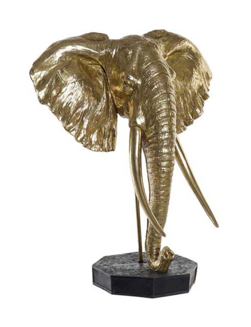 It - Figura Resina Metal Elefante Dourado 
