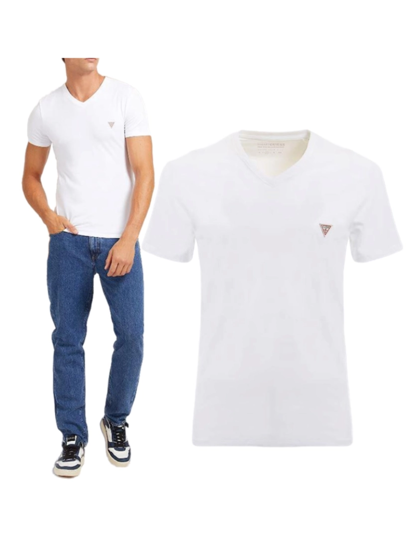 Guess Jeans - T-Shirt M. Curta Homem Branco