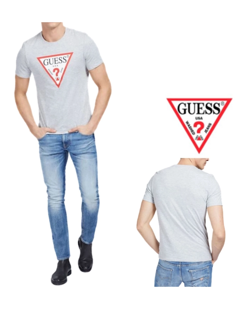 Guess Jeans - T-Shirt M. Curta Homem Cinza