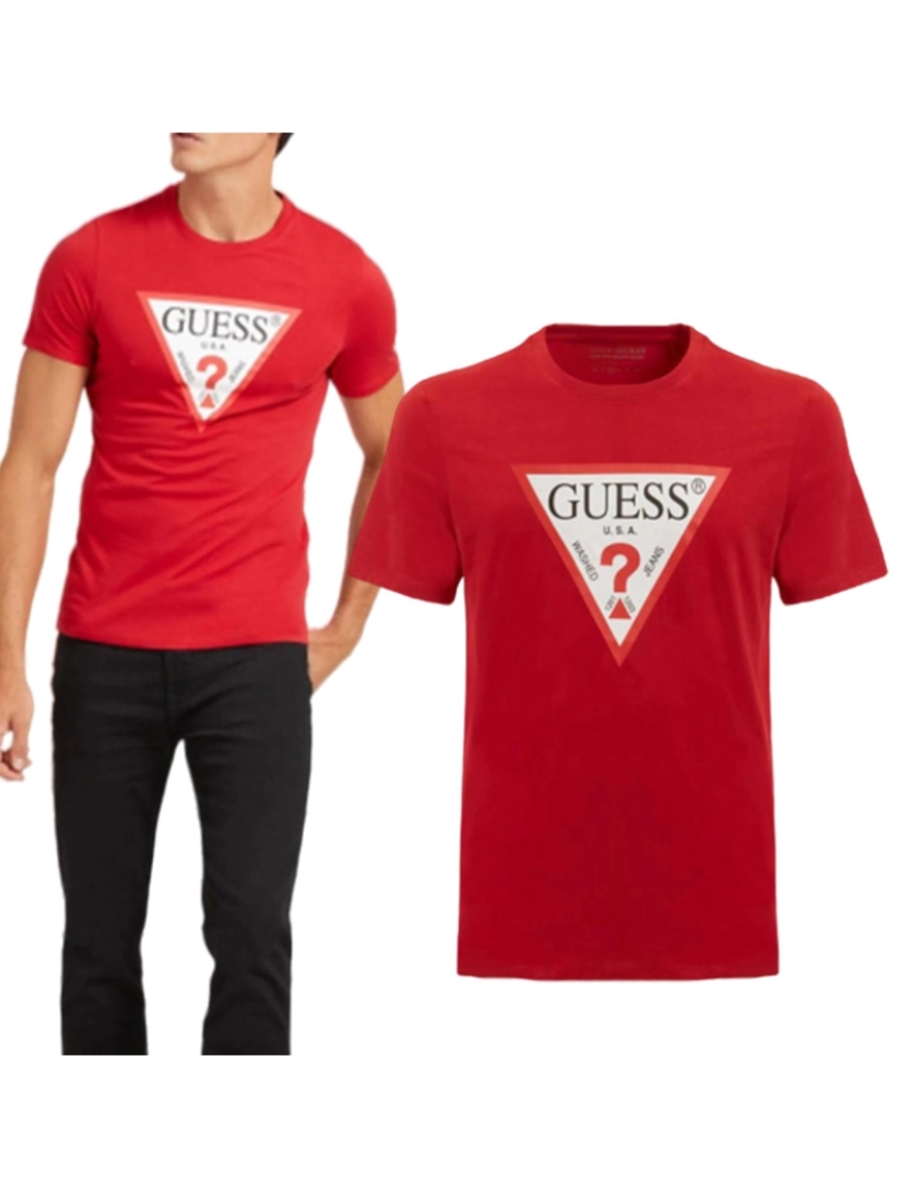 Guess Jeans - T-Shirt M. Curta Homem Vermelho