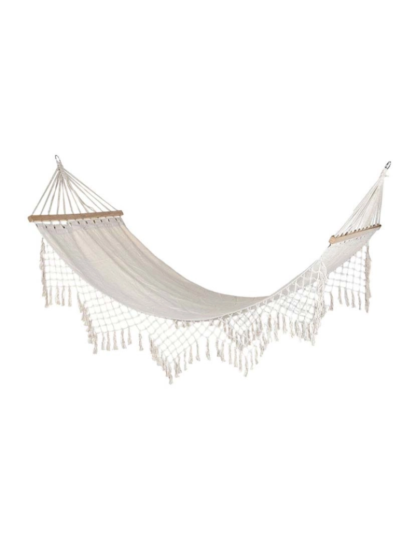 DKD Home Decor - Cama De Rede branco Eik Franjas