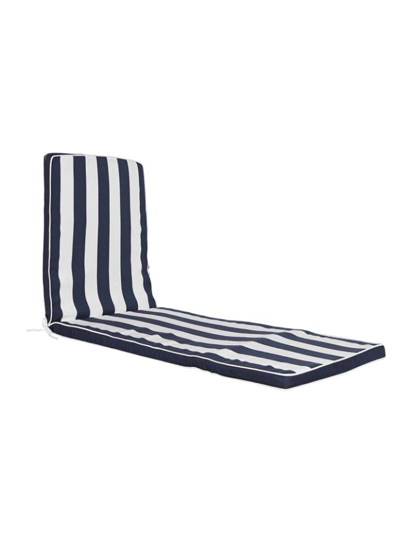 DKD Home Decor - Almofada Para Espreguiçadeira cama De Rede Branco Azul Marinho