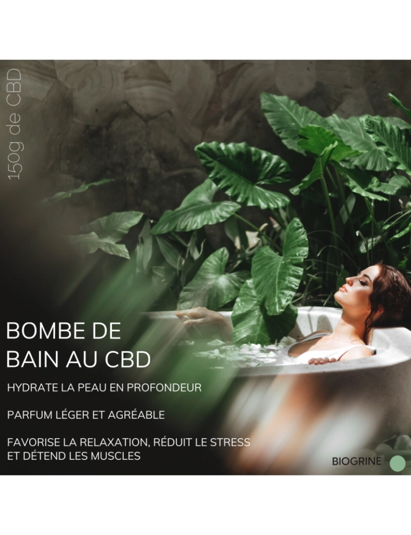 imagem de Biogrina - "Sensualidade" - Bomba de banho Fernscent - Ylang Ylang Perfume - 150mg de CBD - Cuidados hidratantes e relaxantes - 150g6