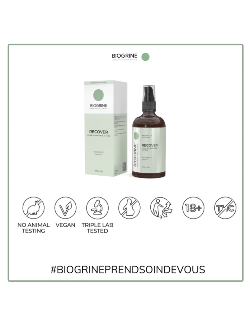 imagem de Biogrina - "recuperar" óleo de massagem - com base em CBD 300mg -rico em vitamina C e E - Bergamotte- 100ml perfume4