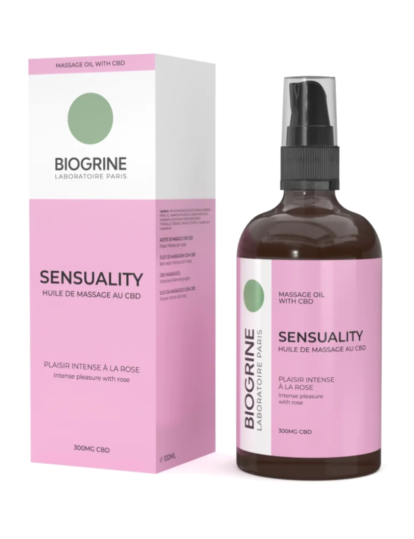 imagem de Biogrina - Oil de massagem "sensualidade" - Momento sensual -a -base 300mg - rico em vitamina C e E - perfume rosa - 100ml1